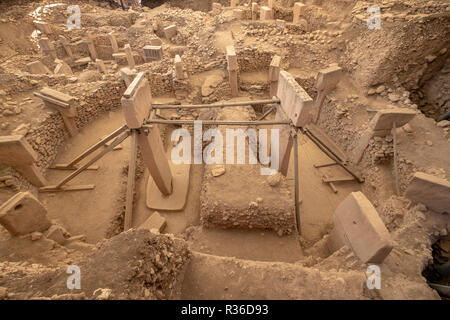 Sanliurfa, Turquie - 08 septembre 2018 : les touristes visiter temple Göbeklitepe à Şanlıurfa, Turquie le 08 septembre 2018. Banque D'Images