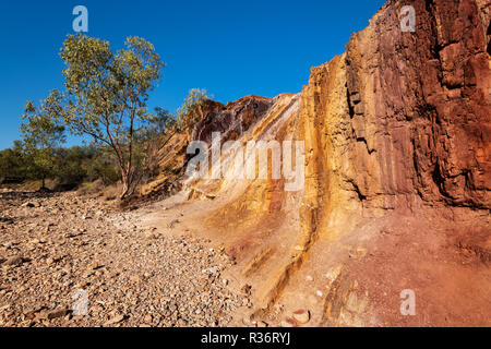 L'ocre des fosses dans MacDonnell Ranges. Banque D'Images