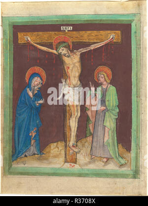 La Crucifixion. En date du : ch. 1430. Dimensions : hors tout : 20,2 x 15,3 cm (7 15/16 x 6 in.). Médium : miniature sur vélin. Musée : National Gallery of Art, Washington DC. Auteur : 15ème siècle. Banque D'Images