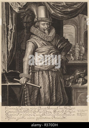 Frederik Hendrik, Prince de Nassau-Orange. En date du : 1618. Technique : gravure. Musée : National Gallery of Art, Washington DC. Auteur : Willem Jacobsz Delff. Banque D'Images