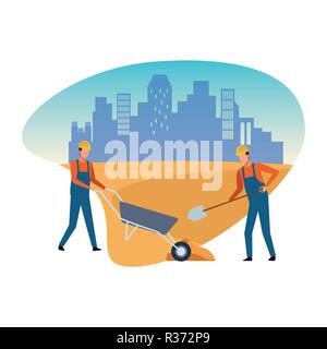 Les travailleurs de la construction avatar vector illustration graphic design Illustration de Vecteur