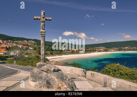 La plage de Langosteira en Finisterre ville de la province de La Corogne, Galice, Espagne, Europe Banque D'Images