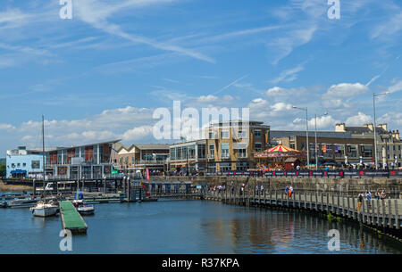 Les quais de la baie de Cardiff, Pays de Galles du Sud Banque D'Images