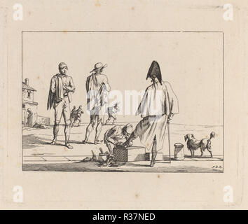 Sans titre de 'Receuil de 100 sujets...'. En date du : 1798/1806. Technique : gravure. Musée : National Gallery of Art, Washington DC. Auteur : Jean Duplessis-Bertaux. Banque D'Images