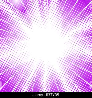 Mouvement de vitesse radiale lignes. Effet de demi-ton style manga comique abstract background Illustration de Vecteur
