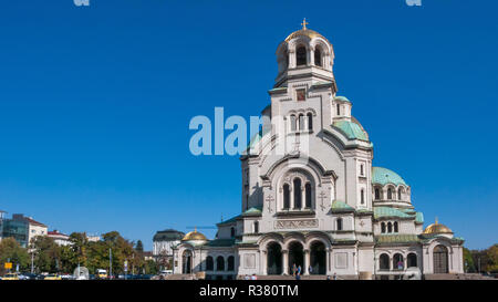 SOFIA, BULGARIE - le 5 octobre 2018 : Magnifique vue sur Cathédrale Saint Alexandre Nevski à Sofia, Bulgarie Banque D'Images