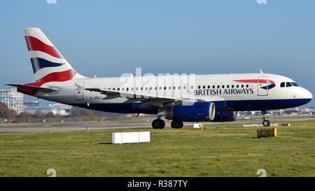 British Airways Airbus A320 à l'aéroport de Gatwick Banque D'Images