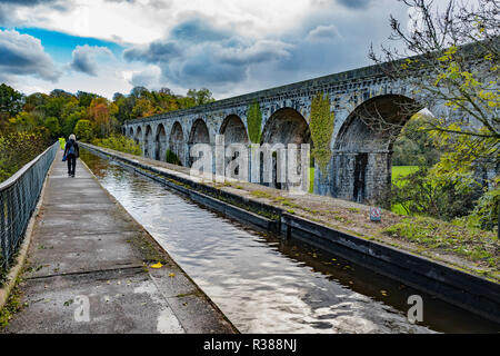 Aqueduc de Chirk et tunnel dans 12 vallée près de Shropshire Oswestry Banque D'Images