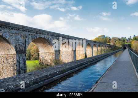 Aqueduc de Chirk et tunnel dans 12 vallée près de Shropshire Oswestry Banque D'Images