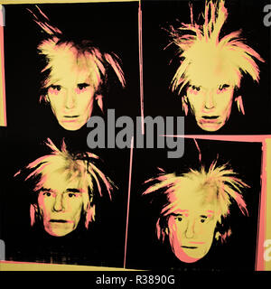 Andy Warhol, autoportrait, 1986 encre à sérigraphie sur toile Banque D'Images