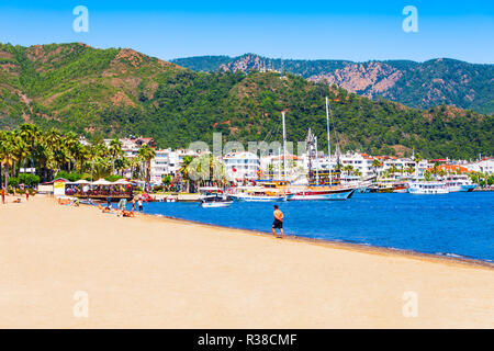 La plage de Marmaris à Marmaris ville en Turquie Banque D'Images