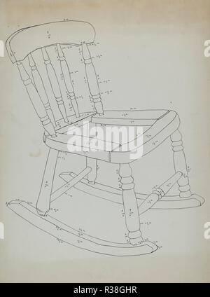 Fauteuil à bascule. En date du : ch. 1937. Dimensions : hors tout : 35,2 x 26,2 cm (13 7/8 x 10 5/16 in.). Médium : Plume, encre et graphite sur papier. Musée : National Gallery of Art, Washington DC. Auteur : la marche de Tulita. Banque D'Images