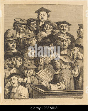 Les spécialistes d'une conférence. En date du : 1736/1737. Technique : gravure et gravure. Musée : National Gallery of Art, Washington DC. Auteur : William Hogarth. Banque D'Images