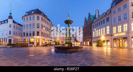 La rue Stroget, Amagertorv, Copenhague, Danemark Banque D'Images