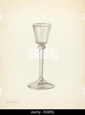 Verre de vin. En date du : ch. 1940. Dimensions : hors tout : 28,7 x 22,6 cm (11 7/8 x 8 5/16 in.) Original : OBJET DE LA SAI 6 5/8' de haut. Médium : aquarelle et graphite sur carton. Musée : National Gallery of Art, Washington DC. Auteur : Michael Fenga. Banque D'Images