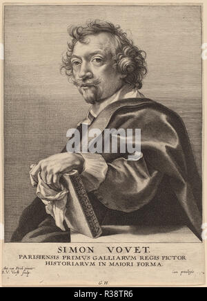 Simon Vouet. En date du : probablement 1626/1641. Technique : gravure. Musée : National Gallery of Art, Washington DC. Auteur : Robert van Voerst D'après Sir Anthony Van Dyck. Banque D'Images