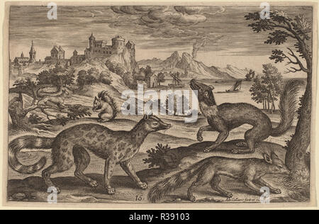 Animalium Quadrupedum. Technique : gravure. Musée : National Gallery of Art, Washington DC. Auteur : Adriaen Collaert. Banque D'Images