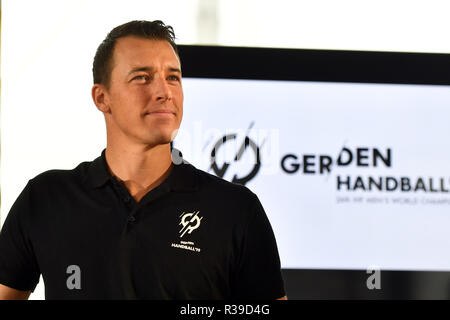 Munich, Allemagne. 21 Nov, 2018. Dominik Klein, Champion du Monde 2007 et Ambassadeur de la Coupe du Monde de Munich image unique, seul motif, la moitié de la figure, la moitié de la figure. Conférence de presse "50 jours pour la Coupe du Monde de Handball 2019' sur 21.11.2018 à Munich. Utilisation dans le monde entier | Credit : dpa/Alamy Live News Banque D'Images