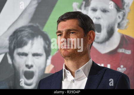 Munich, Allemagne. 21 Nov, 2018. Henning Fritz, Champion du Monde 2007 et Ambassadeur de la Coupe du Monde de Hambourg- seule image, couper seul motif, portrait, portrait, portrait. Conférence de presse "50 jours pour la Coupe du Monde de Handball 2019' sur 21.11.2018 à Munich. Utilisation dans le monde entier | Credit : dpa/Alamy Live News Banque D'Images