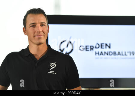 Munich, Allemagne. 21 Nov, 2018. Dominik Klein, Champion du Monde 2007 et Ambassadeur de la Coupe du Monde de Munich image unique, seul motif, la moitié de la figure, la moitié de la figure. Conférence de presse "50 jours pour la Coupe du Monde de Handball 2019' sur 21.11.2018 à Munich. Utilisation dans le monde entier | Credit : dpa/Alamy Live News Banque D'Images