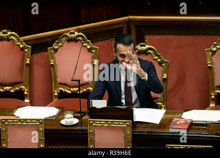 Foto Fabio Cimaglia / LaPresse 22-11-2018 Roma Politica Senato. L'Heure des questions Nella foto Luigi Di Maio Photo Fabio Cimaglia / LaPresse 22-11-2018 Roma (Italie) Politique du Sénat. Question de temps dans le pic Luigi Di Maio Banque D'Images