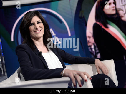 Rome, Italie. 22 Nov 2018. Photo Fabio Cimaglia / LaPresse Chiara Appendino guest pour 'Porta a Porta' talk show à Rome, Italie. Dans le pic Chiara Appendino Crédit : LaPresse/Alamy Live News Banque D'Images
