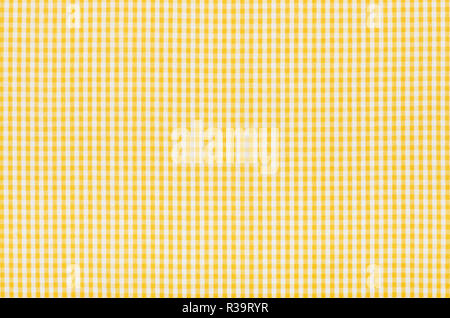 Tissu à carreaux blancs-jaunes Banque D'Images