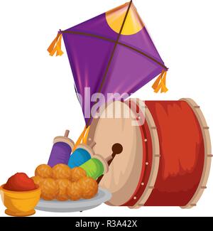 Heureux lohri icônes célébration Illustration de Vecteur