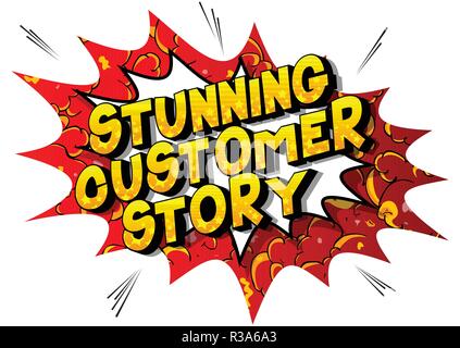 De superbes Témoignages clients - Vector illustration comic book style phrase sur fond abstrait. Illustration de Vecteur