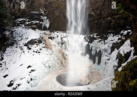 Ou02457-00...OREGON - scène d'hiver à Watson Falls, troisième plus haute cascade dans l'Oregon, situé dans la région des Cascades de l'Umpqua Fo National Banque D'Images