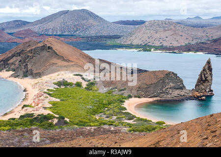 L'île de Vulcano st. bartolomÃ©,equateur galapagos,avec Pinnacle rock Banque D'Images