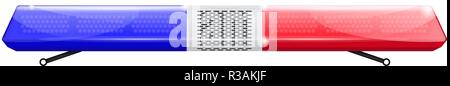 Les feux d'alarme de police. Lampe horizontale rouge et bleu Illustration de Vecteur