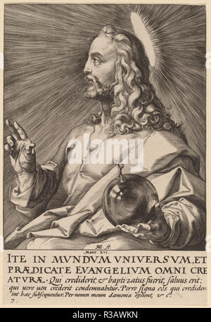 Le Christ. En date du : probablement 1589. Technique : gravure. Musée : National Gallery of Art, Washington DC. Auteur : Hendrik Goltzius. Banque D'Images