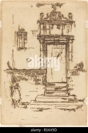 Chapelle porte, Montresor. En date du : 1888. Technique : gravure. Musée : National Gallery of Art, Washington DC. Auteur : WHISTLER, JAMES ABBOTT MCNEILL. Banque D'Images