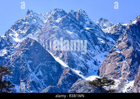 Yumthang vallée ou la vallée de Sikkim, est un sanctuaire naturel sur les prairies vallonnées entouré par les montagnes de l'Himalaya, le nord du Sikkim, Inde. Un voyage célèbre Banque D'Images