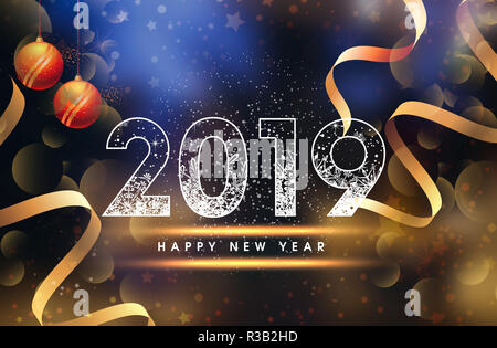 2019 Nouvelle année salutations Banque D'Images