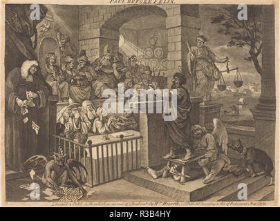 Paul Felix Burlesqued. En date du : 1751. Technique : gravure avec quelques gravure à la tonalité. Musée : National Gallery of Art, Washington DC. Auteur : William Hogarth. Banque D'Images