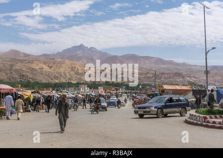 La rue principale de la ville de Bamyan, Afghanistan Banque D'Images