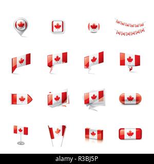 Drapeau du Canada, vector illustration sur fond blanc Illustration de Vecteur