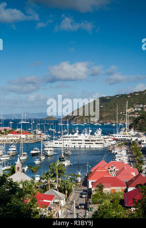 French West Indies, St-Barthelemy. Le port de Gustavia Banque D'Images