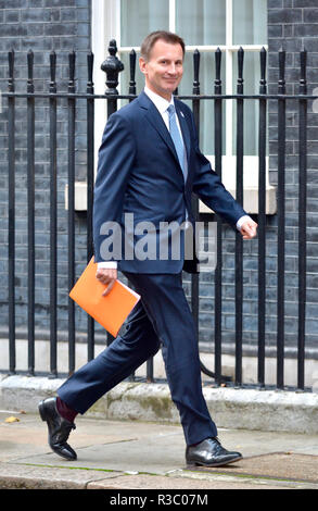 Jeremy Hunt MP (secrétaire des Affaires étrangères) arrivant à Downing Street, London, UK, 13/11/2018 Banque D'Images