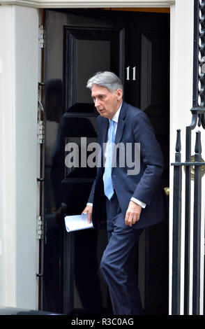 Philip Hammond MP - Chancelier de l'échiquier - quitter le 11 Downing Street, Novembre 2018 Banque D'Images