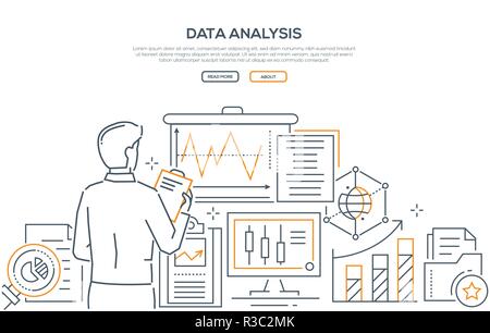 Analyse des données - ligne moderne de style design bannière web Illustration de Vecteur