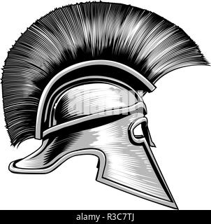 Spartan grec ancien casque de gladiateur guerrier Illustration de Vecteur