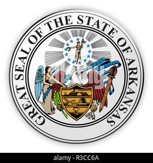 Insigne de l'état de l'Arkansas, États-Unis joint 3d illustration Banque D'Images