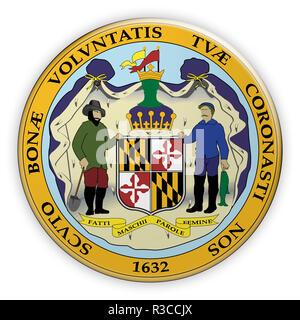 Nous Badge joint l'État du Maryland, 3d illustration Banque D'Images