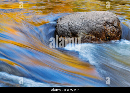 Ce qui reflète les couleurs de l'automne sur Swift River, White Mountains National Forest, New Hampshire Banque D'Images