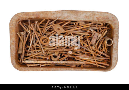 vieux clous rouillés Banque D'Images