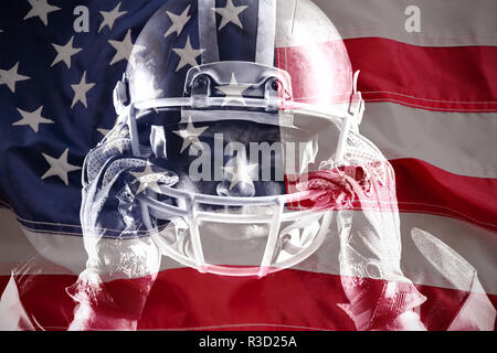 Image composite de l'image complète de froissées drapeau américain Banque D'Images