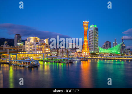 Scène de nuit du port de Kobe à Osaka, Japon aera Banque D'Images